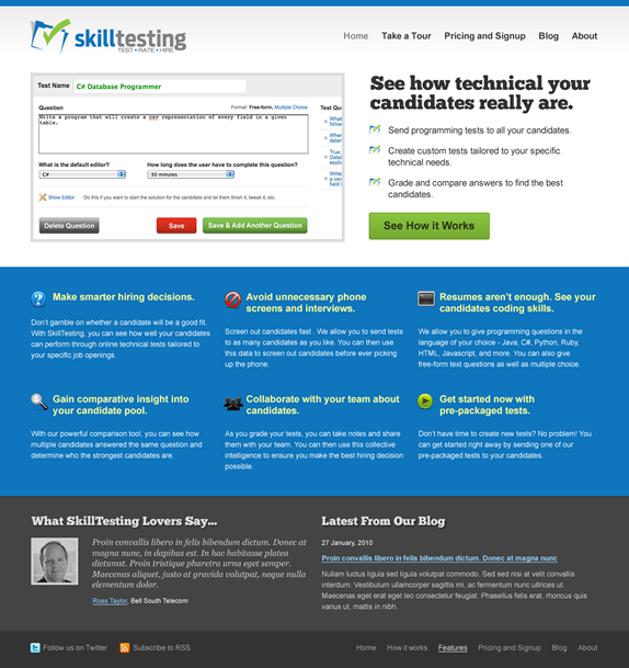 Skilltesting home